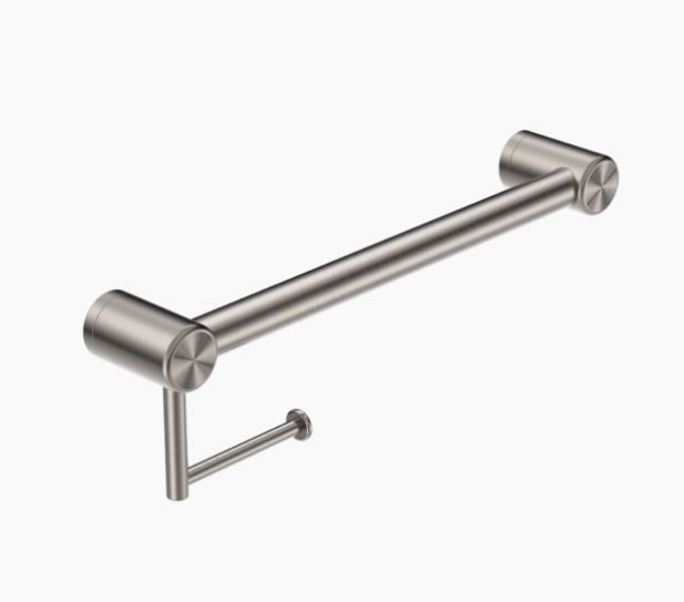 Nero Mecca Care 32mm Grab Rail With Toilet Roll Holder 450mm