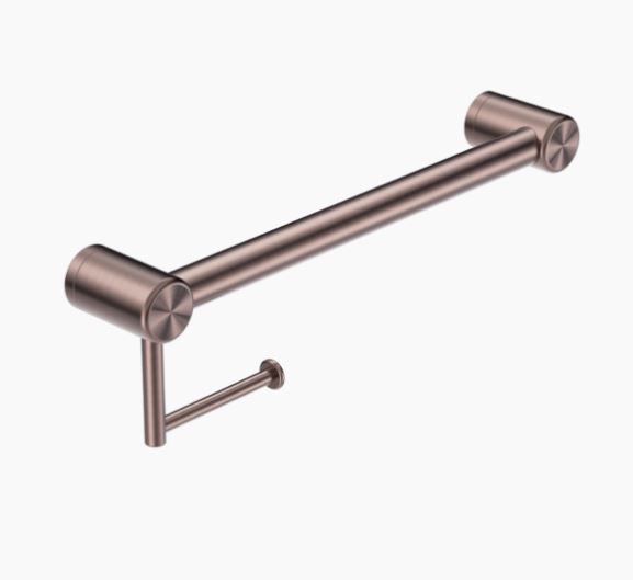 Nero Mecca Care 32mm Grab Rail With Toilet Roll Holder 450mm