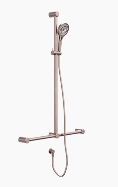 Nero Mecca Care 32mm T Bar Grab Rail And Adjustable Shower Set 110x750mm