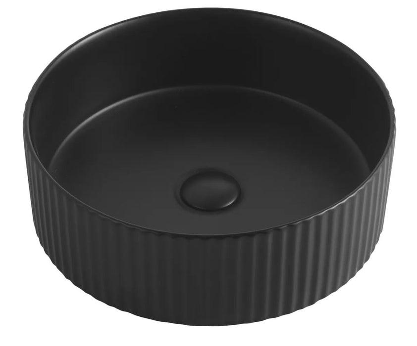 Marlo Round French Fluted Basin Matte Black