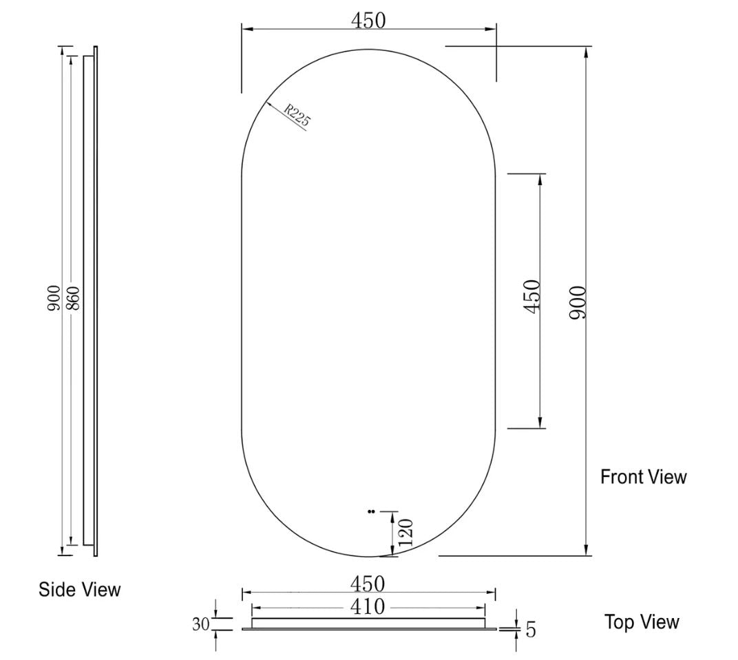 Otti Noosa Led Oval Mirror