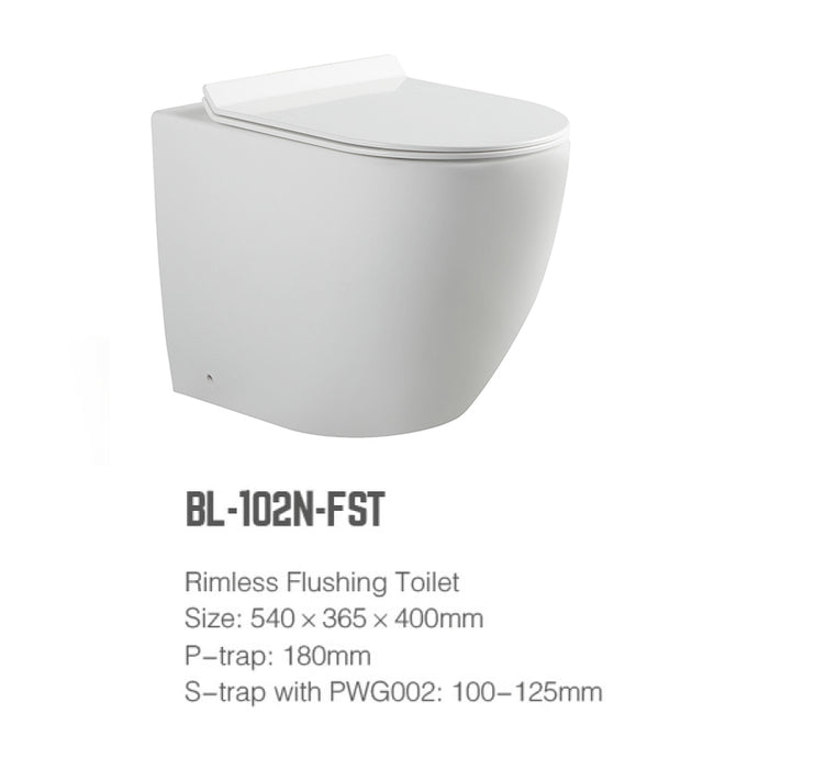 Rimless Matte White Wall Faced Toilet Pan