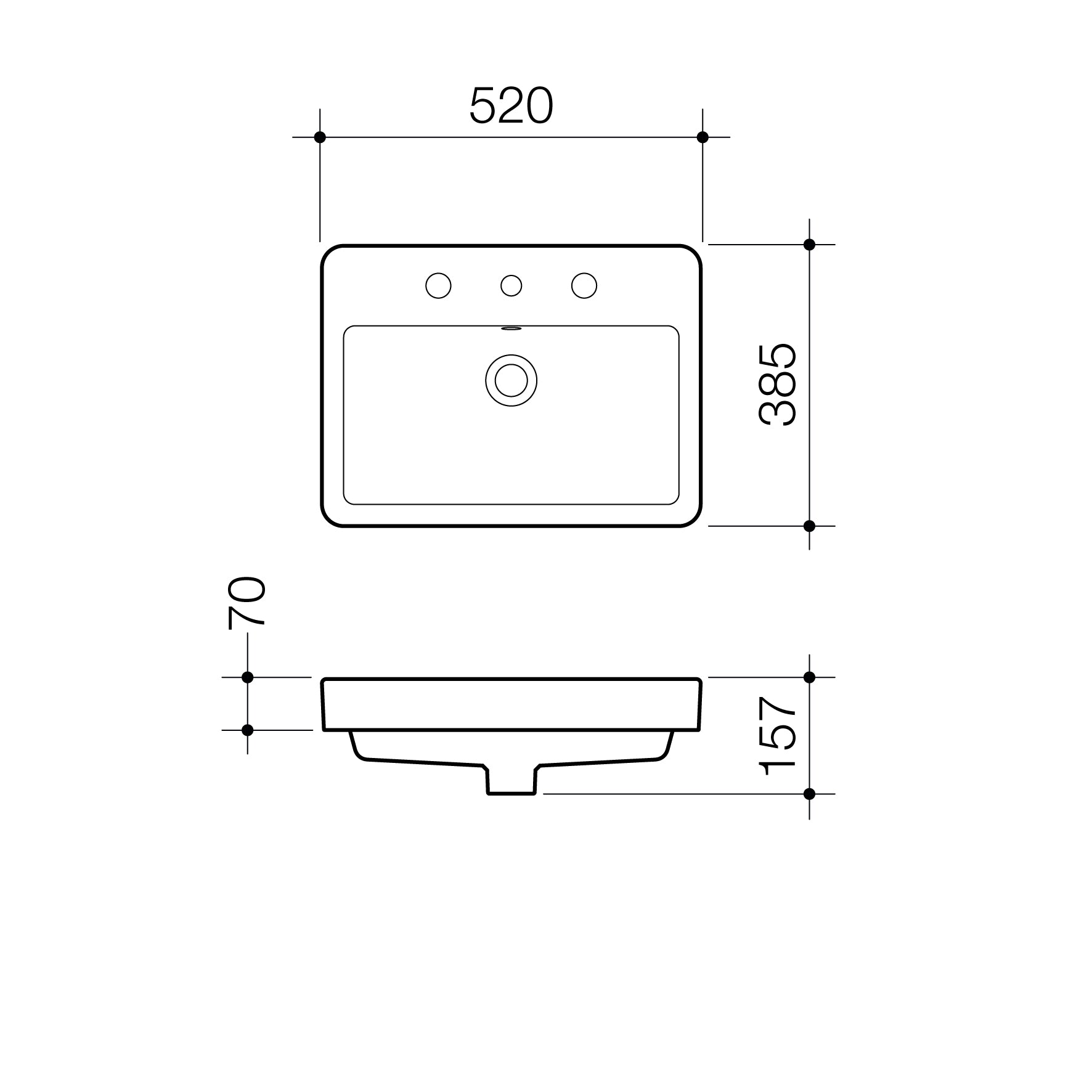 Caroma Basa Inset Basin 1TH
