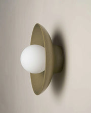 Ceramic Wall Dish Sconce Light - Olive
