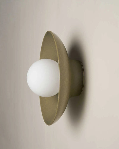 Ceramic Wall Dish Sconce Light - Olive