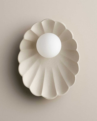 Ceramic Wall Oyster Sconce Light - Stone