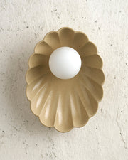 Ceramic Wall Oyster Sconce Light - Sand