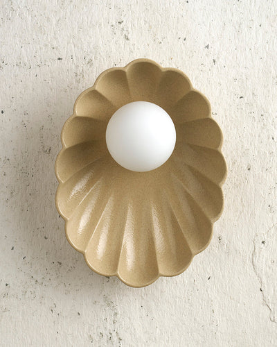 Ceramic Wall Oyster Sconce Light - Sand