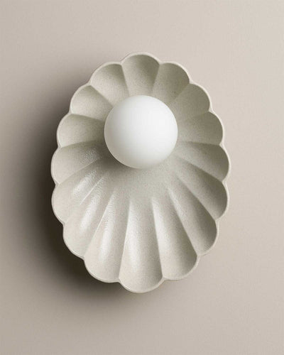 Ceramic Wall Oyster Sconce Light - Shale