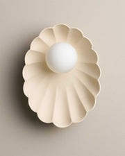Ceramic Wall Oyster Sconce Light - Bone