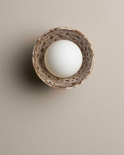 Ceramic Wall Bowl Sconce Light - White Ochre