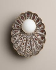 Ceramic Wall Oyster Sconce Light - White Ochre
