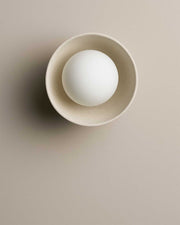 Ceramic Wall Bowl Sconce Light - Bone