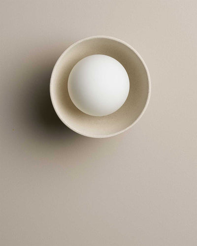 Ceramic Wall Bowl Sconce Light - Stone