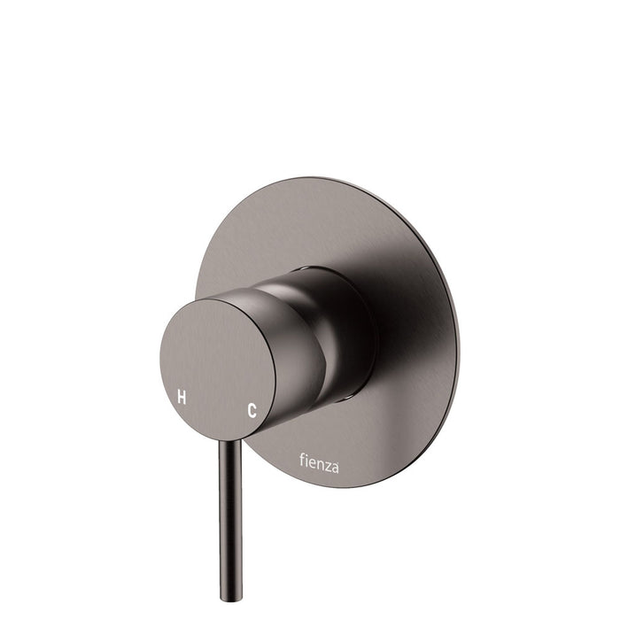 Fienza Kaya Wall Mixer Large Round Plate Gun Metal