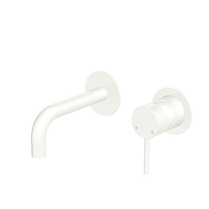 Fienza Kaya Basin/Bath Wall Mixer Set 130mm Matte White