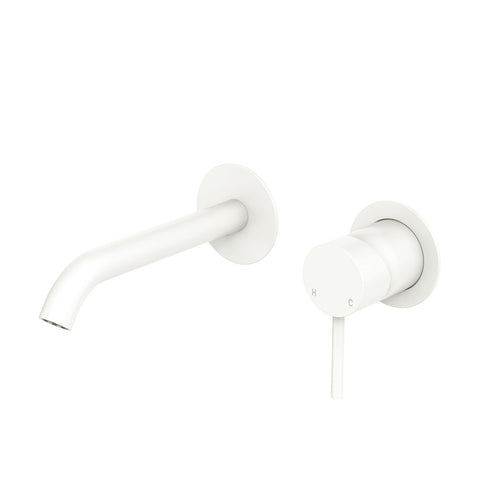 Fienza Kaya Basin/Bath Wall Mixer Set 160mm Matte White