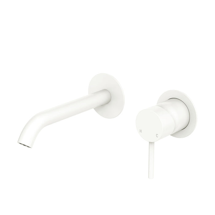 Fienza Kaya Basin/Bath Wall Mixer Set 160mm Matte White