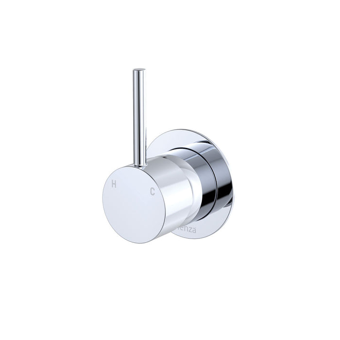 Fienza Kaya Up Wall Mixer Small Round Plate Chrome