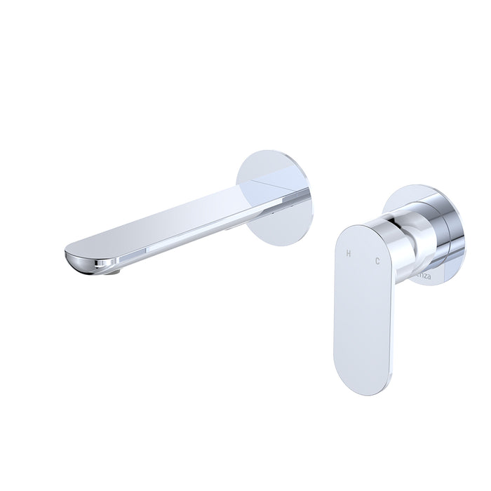 Fienza Empire Slim Wall Basin/Bath Mixer Set 160mm Chrome