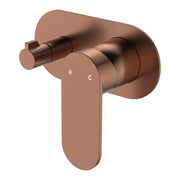 Fienza Empire Slim Wall Mixer & Diverter Oval Plate Horizontal Brushed Copper
