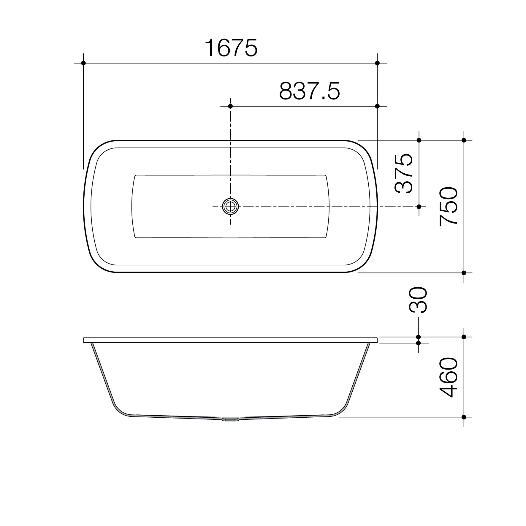 Caroma Urbane 1675 Island Bath