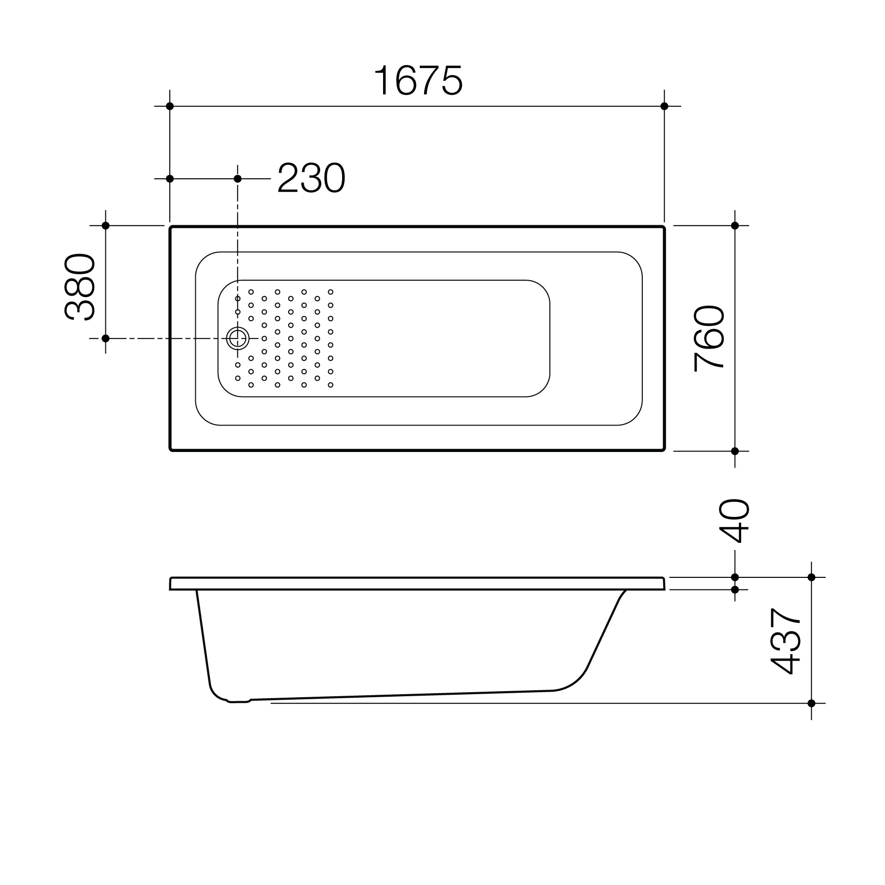 Caroma Vivas 1675 Anti Slip Bath