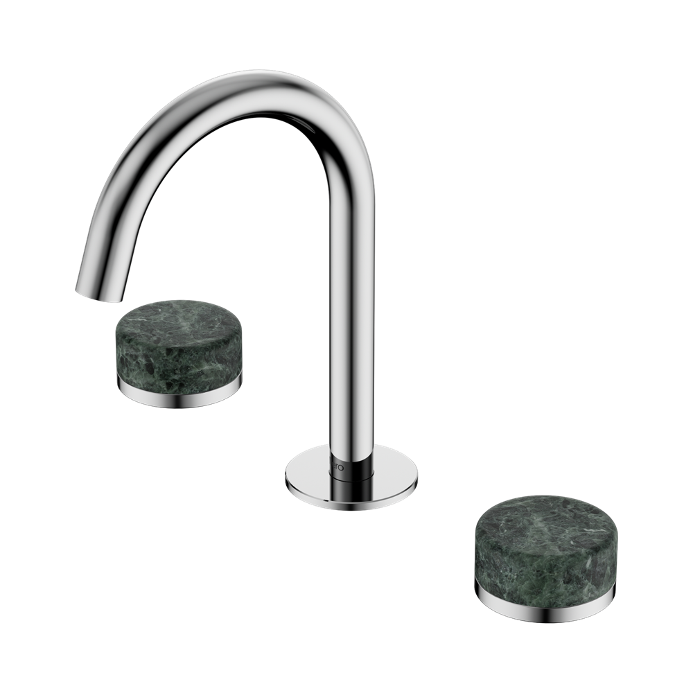 Nero Serenity Basin Set Arc Spout With Verde Alpi Handle Chrome