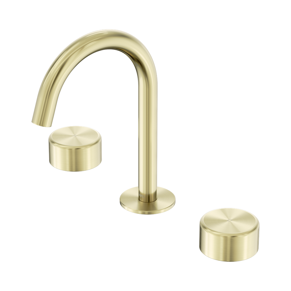 Nero Serenity Basin Set Arc Spout With Metal Handle Brushed Gold