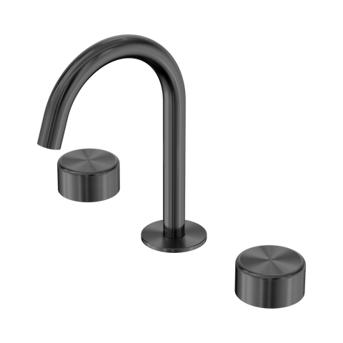 Nero Serenity Basin Set Arc Spout With Metal Handle Gun Metal