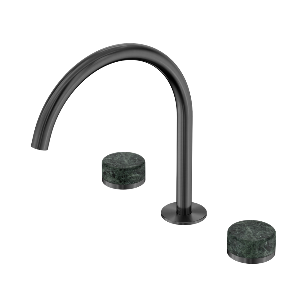 Nero Serenity Bath/Kitchen Set Arc Spout With Verde Alpi Handle Gun Metal