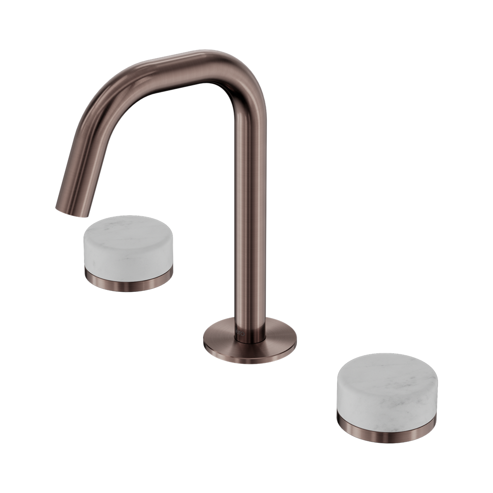 Nero Serenity Basin Set Edge Spout With Carrara Handle Brushed Bronze