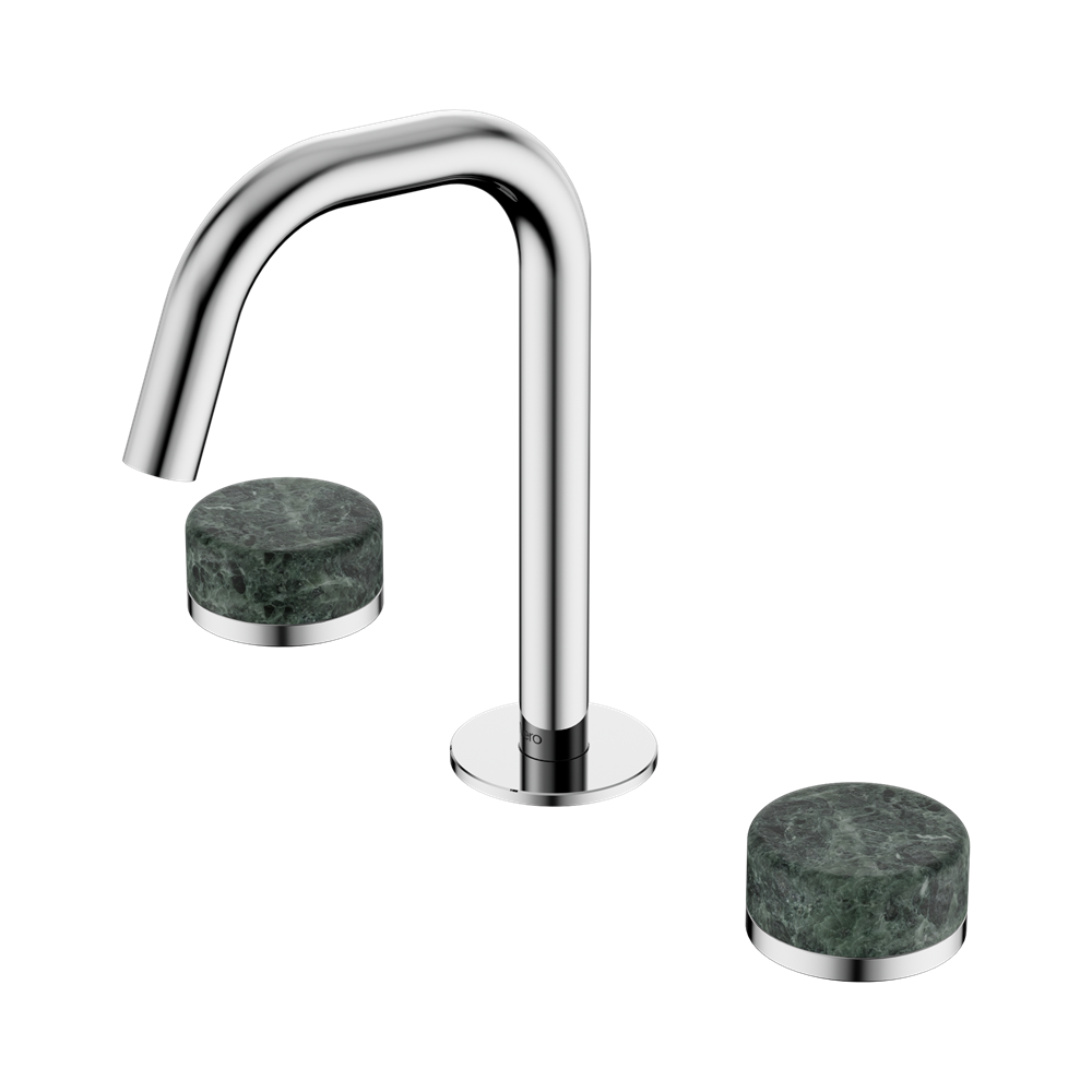 Nero Serenity Basin Set Edge Spout With Verde Alpi Handle Chrome