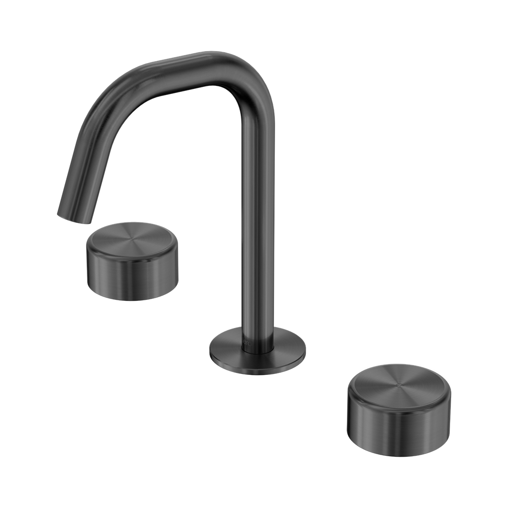 Nero Serenity Basin Set Edge Spout With Metal Handle Gun Metal