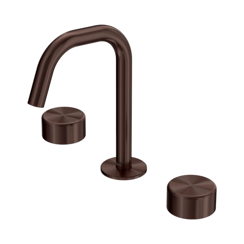 Nero Serenity Basin Set Edge Spout With Metal Handle Rome Bronze
