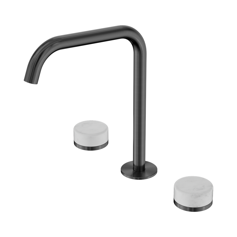 Nero Serenity Bath/Kitchen Set Edge Spout With Carrara Handle Gun Metal