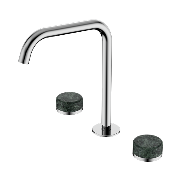 Nero Serenity Bath/Kitchen Set Edge Spout With Verde Alpi Handle Chrome