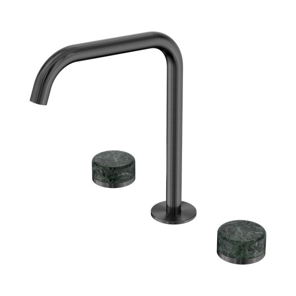 Nero Serenity Bath/Kitchen Set Edge Spout With Verde Alpi Handle Gun Metal