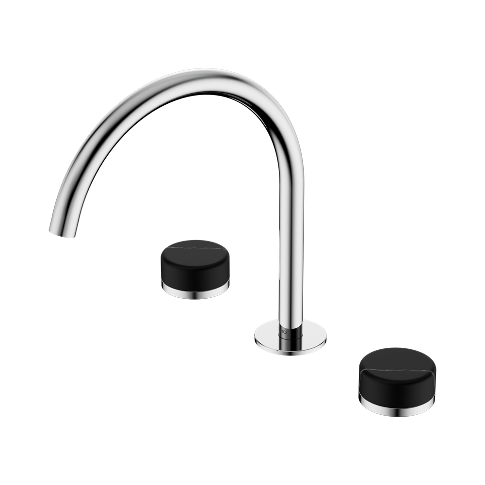 Nero Serenity Bath/Kitchen Set Arc Spout With Marquina Black Handle Chrome