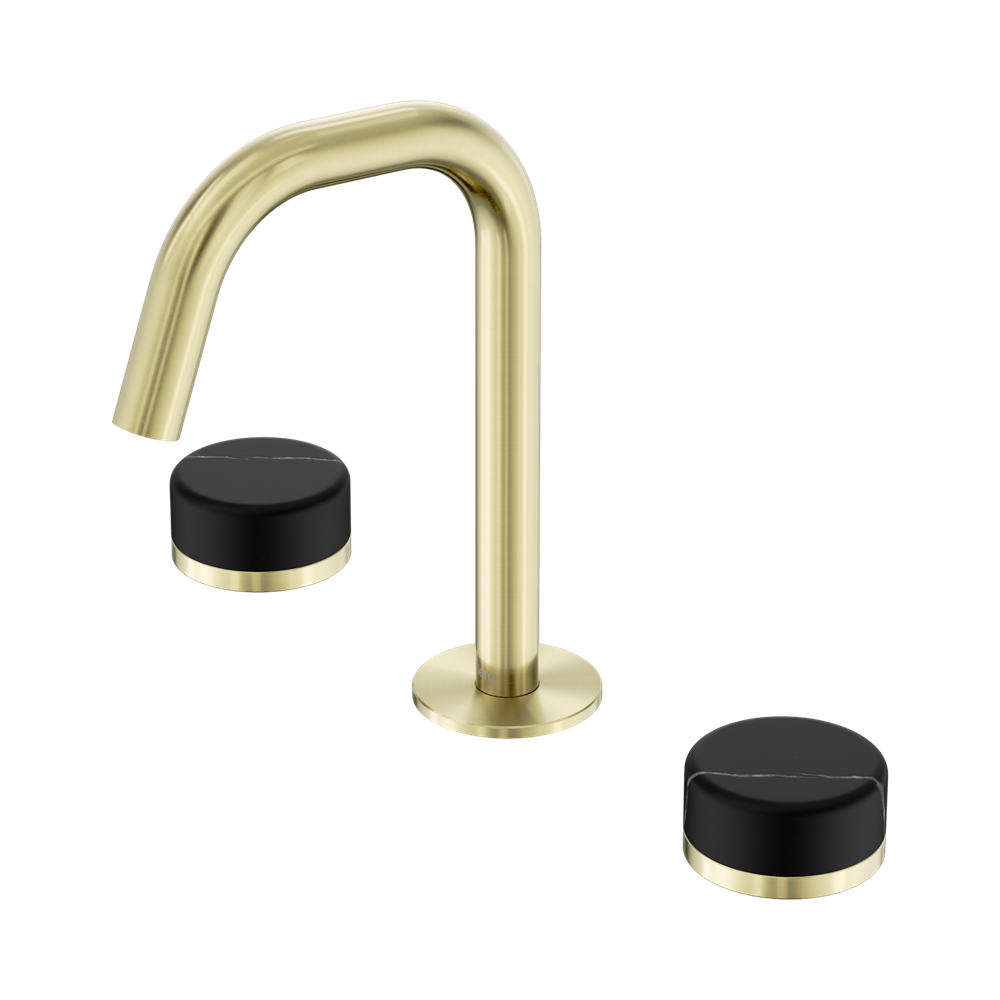 Nero Serenity Basin Set Edge Spout With Carrara Handle Brushed Bronze
