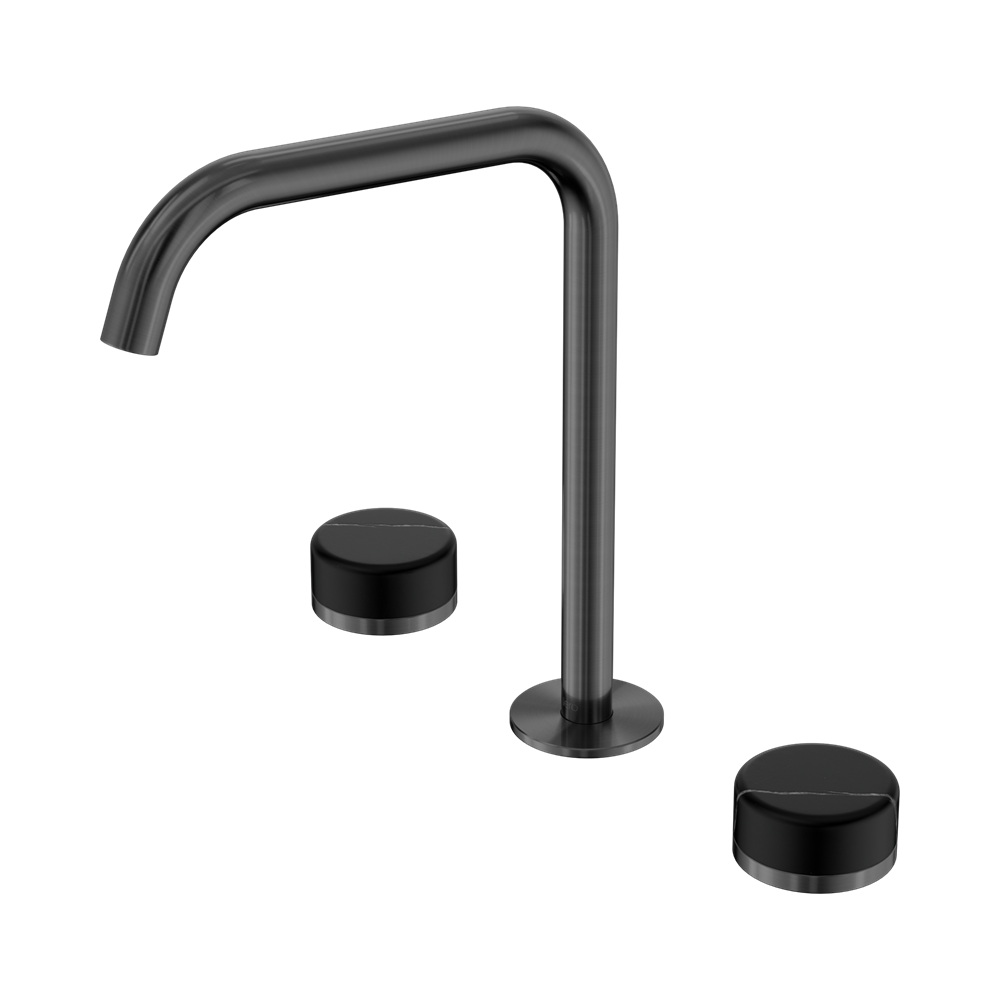 Nero Serenity Bath/Kitchen Set Edge Spout With Marquina Black Handle Gun Metal