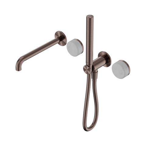 Nero Serenity Progressive Shower System With Spout With Carrara Handle And Slim Shower - Brushed Bronze