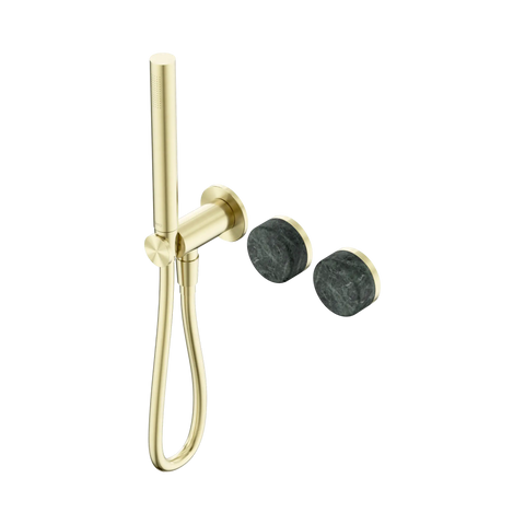 Nero Serenity Progressive Shower System With Verde Alpi Handle And Slim Shower - Brushed Gold