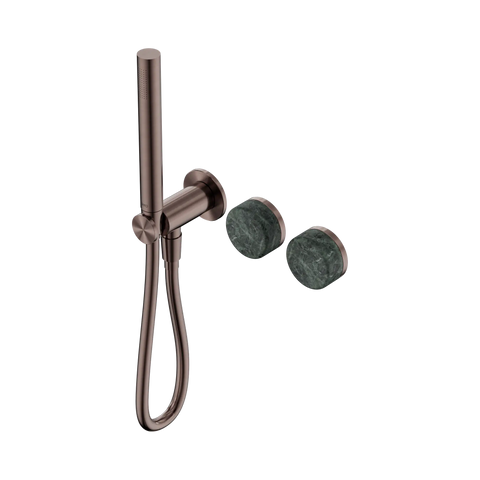 Nero Serenity Progressive Shower System With Verde Alpi Handle And Slim Shower - Brushed Bronze