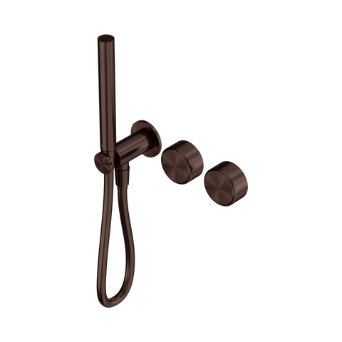 Nero Serenity Progressive Shower System With Metal Handle And Slim Shower Rome Bronze