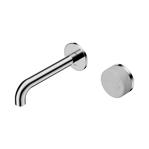Nero Serenity Progressive Wall Basin Mixer 160mm Spout With Carrara Handle - Chrome