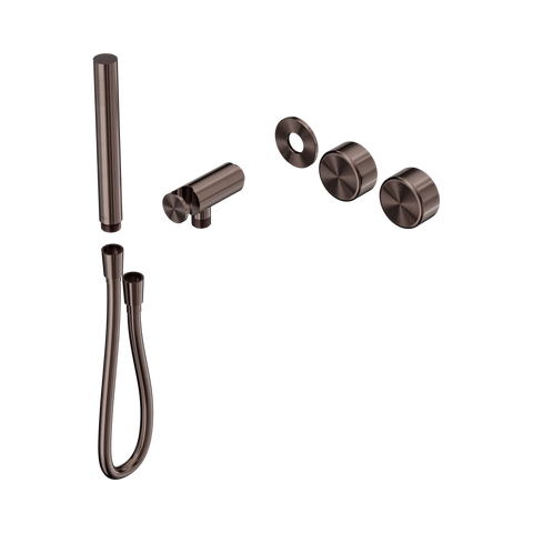 Nero Serenity Progressive Shower System With Metal Handle And Slim Shower Trim Kit Only Brushed Bronze