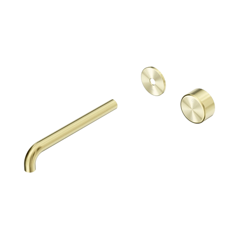 Nero Serenity Progressive Wall Basin Mixer 220mm Spout With Metal Handle Trim Kit Only Brushed Gold