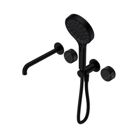 Nero Serenity Progressive Shower System With Spout With Marquina Black Handle And Serenity Hand Shower - Matte Black