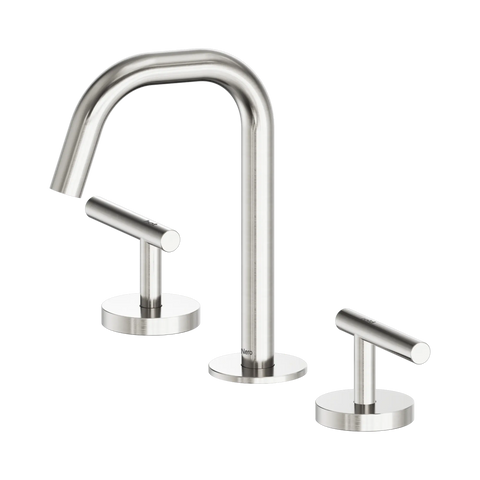 Nero Mecca Lever Basin Set Edge Spout Brushed Nickel
